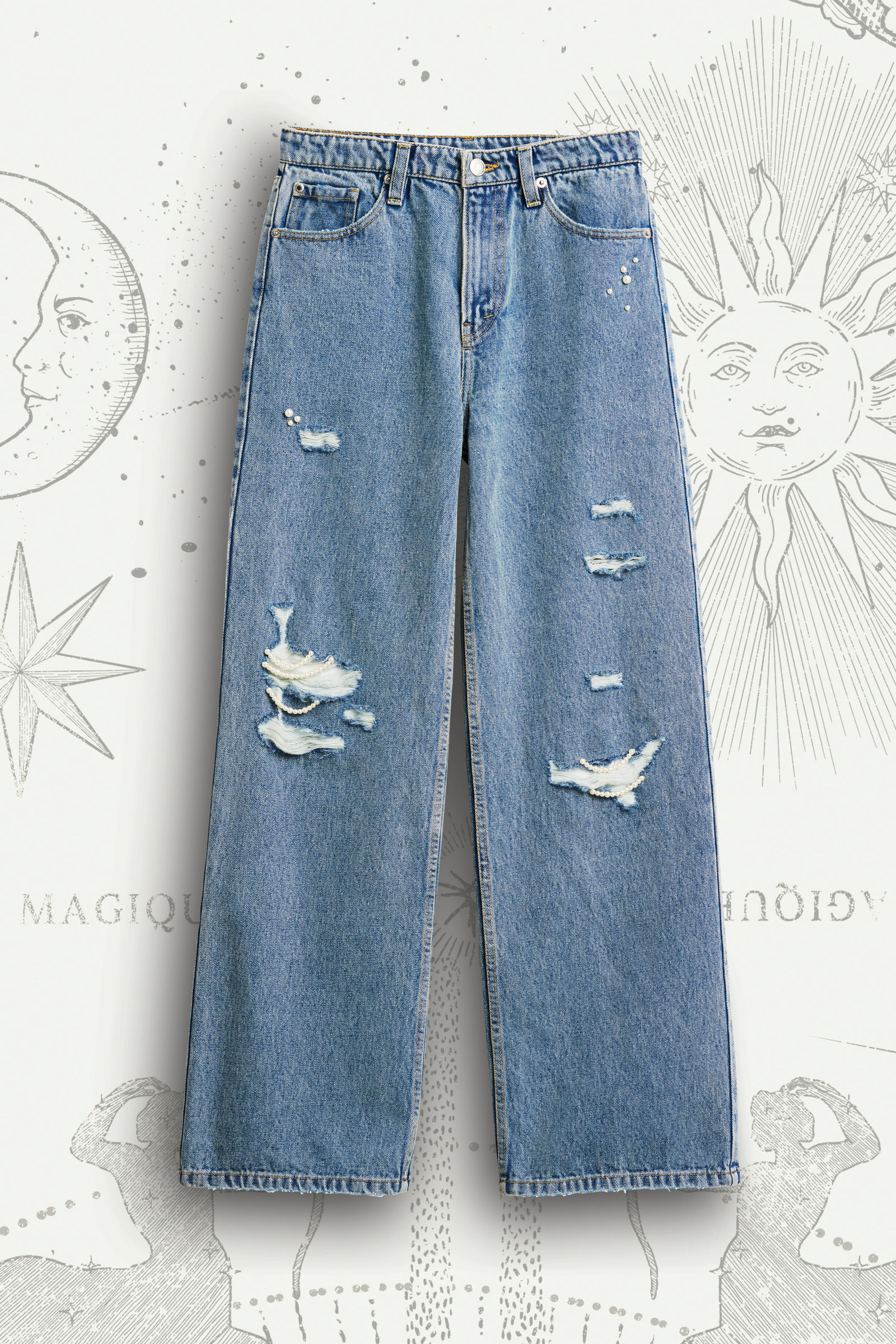 Jean Loose Fit con cuentas