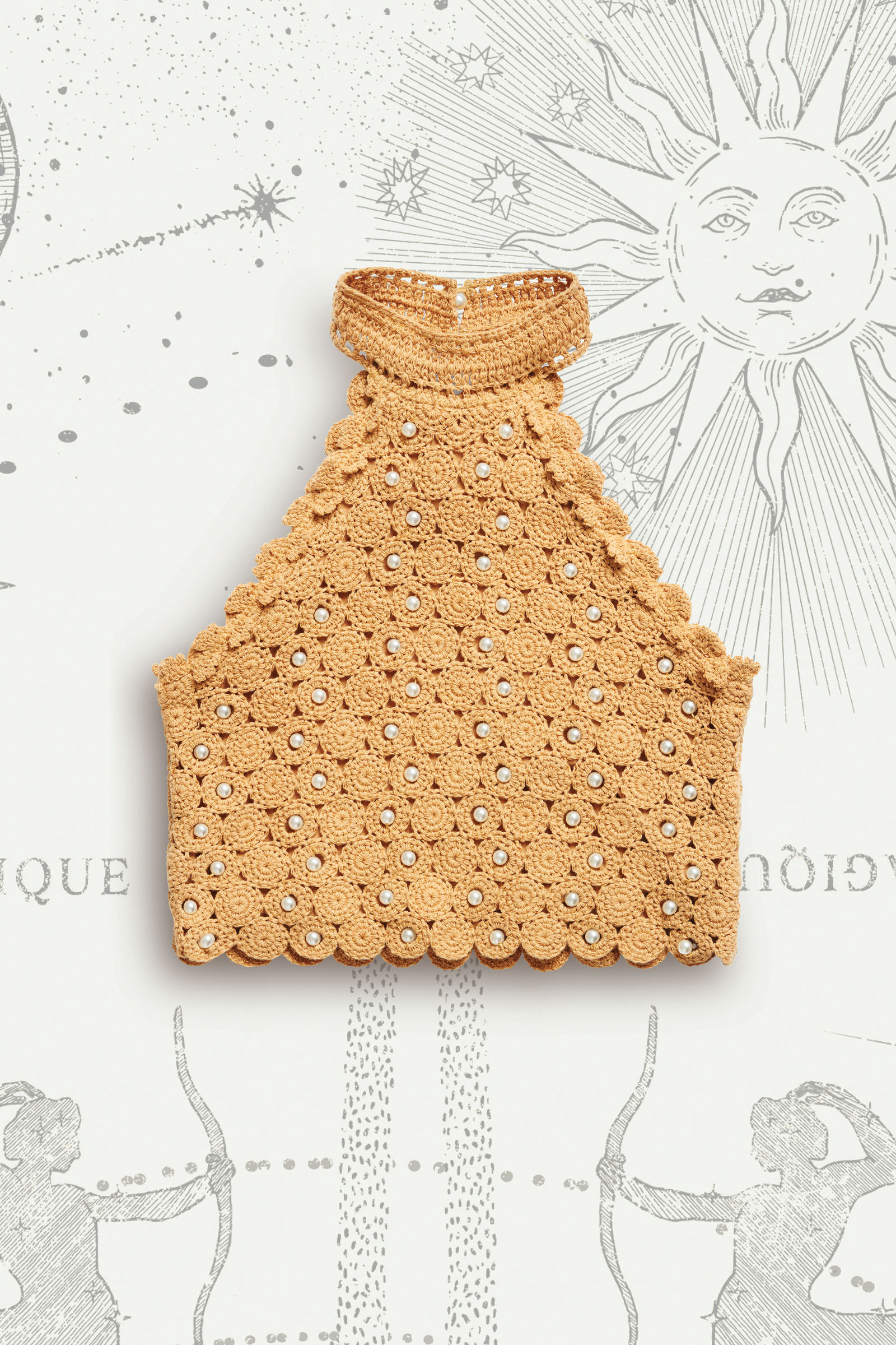 Top de cuentas estilo crochet