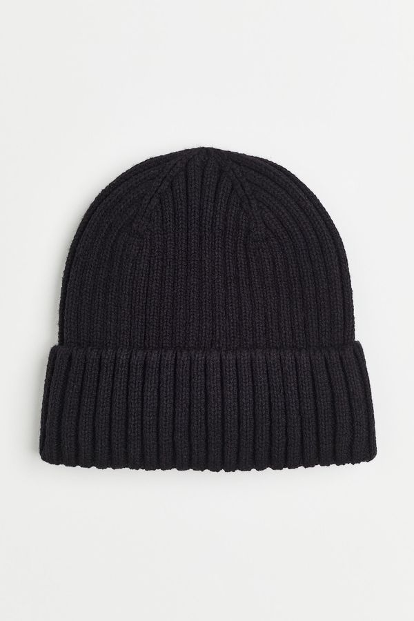 Gorro beanie en punto acanalado