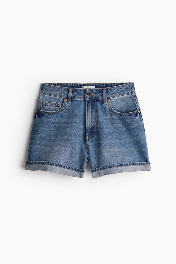 Short en denim de tiro alto